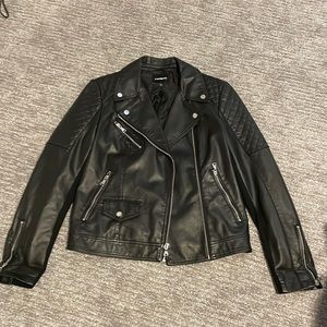 Express moto faux leather jacket